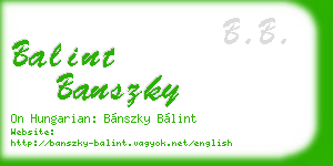 balint banszky business card