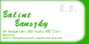 balint banszky business card